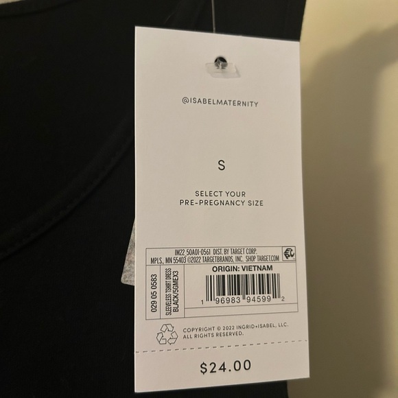 Isabel Maternity Long Maxi Dress S Black Jersey Knit Sleeveless Scrunch Stretch - Picture 3 of 5